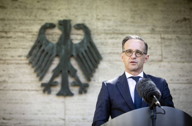 Bilder des Jahres 2020, News 06 Juni News Themen der Woche KW23 News Bilder des Tages Pressestatement von Bundesaussenminister Heiko Maas, SPD, vor dem Auswaertigen Amt zur neuen Reiseregelung ab 15.06. innerhalb der EU. Berlin Deutschland *** Press statement by Federal Foreign Minister Heiko Maas, SPD, to the Federal Foreign Office on the new travel regulations from 15 06 within the EU Berlin Germany Copyright: xThomasxKoehler photothek.dex