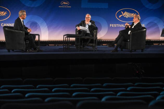 73eme Festival International du Film de Cannes. Revelation de la selection officielle 2020 a l UGC Normandy. Conference de presse en presence de Pierre Lescure, Thierry Fremaux et Laurent Weil Photo: Serge Arnal Starface Press conference of movie who sould have been presented during 2020 ICFF. Movies will be on theater with ICFF logo. 256110 2020-06-03  Copyright: xSergexArnalx xStarfacex STAR_256110_005