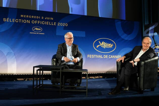 73eme Festival International du Film de Cannes. Revelation de la selection officielle 2020 a l UGC Normandy. Conference de presse en presence de Pierre Lescure, Thierry Fremaux et Laurent Weil Photo: Serge Arnal Starface Press conference of movie who sould have been presented during 2020 ICFF. Movies will be on theater with ICFF logo. 256110 2020-06-03  Copyright: xSergexArnalx xStarfacex STAR_256110_044