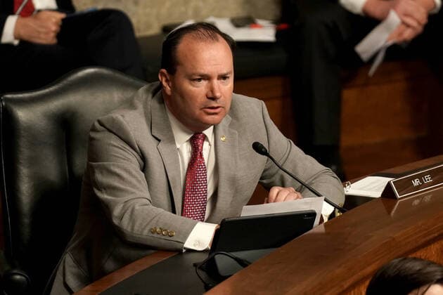 June 3, 2020, Washington, District of Columbia, USA: United States Senator Mike Lee (Republican of Utah) questions former US Deputy Attorney General Rod Rosenstein during a Senate Judiciary Committee hearing to discuss the FBI s Crossfire Hurricane investigation on Wednesday, June 3, 2020 Washington USA - ZUMAs152 20200603_zaa_s152_077 Copyright: xGregxNashx