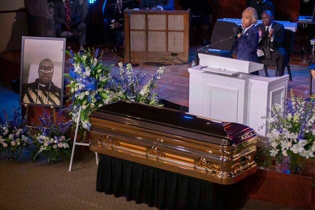 Bilder des Jahres 2020, News 06 Juni News Themen der Woche KW23 News Bilder des Tages June 4, 2020, Minneapolis, Minnesota, USA: Rev. AL SHARPTON gives a eulogy for George Floyd at his memorial at North Central University. Minneapolis USA - ZUMAj150 20200604_znp_j150_028 Copyright: xChrisxJuhnx