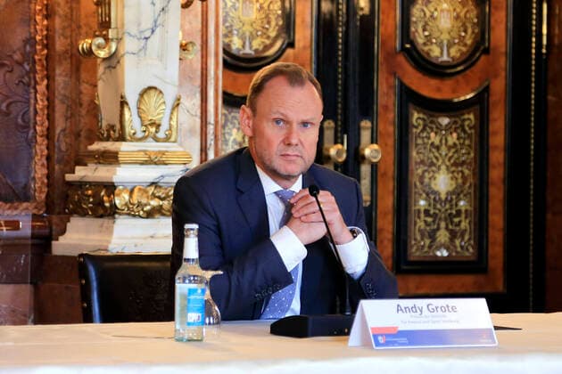 Andy Grote at the press conference on the Hamburg Report on the Protection of the Constitution for the year 2019 in the Kaisersaal at Hamburg City Hall Hamburg Hamburg, 05 06 2020 Foto:xM.xWehnertx xFuturexImage