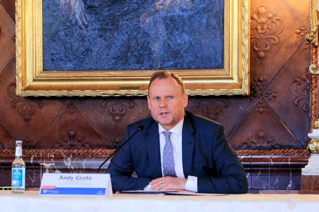 Andy Grote at the press conference on the Hamburg Report on the Protection of the Constitution for the year 2019 in the Kaisersaal at Hamburg City Hall Hamburg Hamburg, 05 06 2020 Foto:xM.xWehnertx xFuturexImage