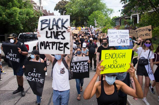 (200606) -- TORONTO, June 6, 2020 -- People take part in an anti-racism protest in Toronto, Canada, on June 6, 2020. Thousands of demonstrators gathered here on Saturday to protest against racism. (Photo by Xinhua) CANADA-TORONTO-ANTI-RACISM PROTEST ZouxZheng 