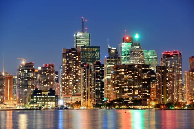 Reflection Dusk toronto Dusk Skyscrapers with Harbour Office blue Architecture  268124646430081297