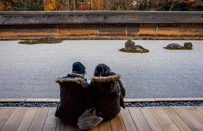 Zen garden in Ryoanji temple,UNESCO World Heritage Site,Kyoto, Japan Kyoto Japan Copyright: xLucasxVallecillosx LVM-Jp.Ky.0200