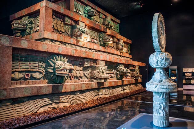 Replica of Piramide de la serpiente emplumadaÂ , Pyramid of the Feathered Serpent, from Teotihuacan, National Museum of Anthropology. Mexico City. Mexico Mexico City mexico federal district Mexico Copyright: xLucasxVallecillosx-xVWPicsx LVM-Mx.Df.1994