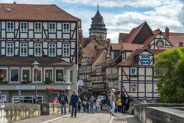 timber framed houses timber framed houses in the old part of HannAn Münden, Lower Saxony timber framed houses in the old part of HanAn Münden, Lower Saxony, Germany