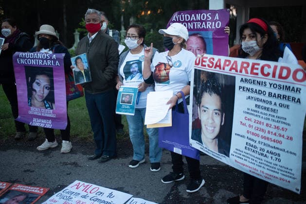 June 15, 2020, Xalapa, Veracruz, Mo xico: During the visit of President Andres Manuel Lopez Obrador to the city of Xalapa, relatives of disappeared people held a demonstration to ask for their support and to fulfill the campaign promises. Xalapa MÃ xico - ZUMAqp1_ 20200615_zip_qp1_001 Copyright: xHectorxAdolfoxQuintanarxPerezx