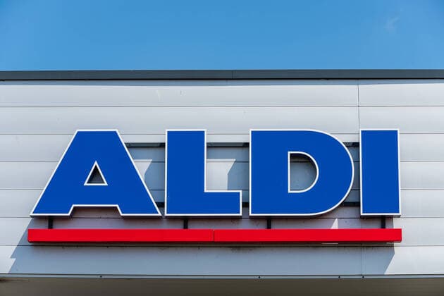 Aldi proper spelling ALDI, stands for Albrecht discount describes the two discount retail chains Aldi Nord and Aldi Süd Kiel Schleswig Holstein Germany