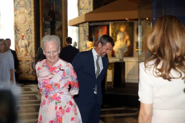 16-06-2020 Denmark Queen Margrethe and Princess Mary and Prince Frederik attending the opening of the exhibition The Queen s Faces The Knight’s Hall and the portrait revelation at the National History museum at Frederiksborg palace in Hillerod, Denmark. The exhibition presents a multifaceted portrait of HM Queen Margrethe and her time. It provides an introduction to the Queen’s upbringing, her various roles as ruler and head of state, and the Queen’s personal interests, particularly in the fields of art and science.  Copyright: xxPPE Hildebrandtx