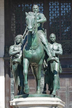 June 22, 2020, New York, New York, USA: NYC Protest, .The statue of President Teddy Roosevelt at the entrance to the American Museum of Natural History will be removed amid widespread protests over racial inequality,.Central Park West, NYC.June 22, 2020. New York USA - ZUMAms4_ 20200622_zaf_ms4_011 Copyright: xSoniaxMoskowitzxGordonx