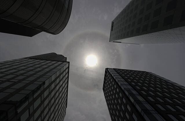 Solar halo observed in western Japan A halo around the sun is observed in Osaka, western Japan, on June 27, 2020. 