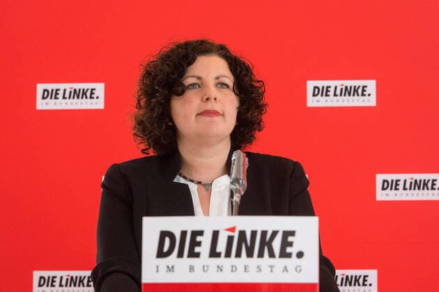 Berlin, press conference of the parliamentary group DIE LINKE Germany, Berlin 30 06 2020 The picture shows Amira Mohamed Ali, leader of the parliamentary group DIE LINKE in the Bundestag during the press conference of the parliamentary group in the German Bundestag Berlin Bundestag Berlin Germany