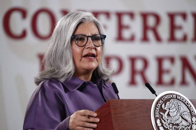 The Secretary of Economy, Graciela Marquez, participates this Wednesday in the press conference of the President of Mexico, Andres Manuel Lopez Obrador, in the National Palace of Mexico City, Mexico 1 July 2020. As the beginning of an era, the new trade agreement between Mexico, the United States and Canada (T-MEC) kicks off this Wednesday, an agreement that the Mexican Government hopes will be a lever to overcome the economic crisis. The era of the T-MEC begins for Mexico as a lever to overcome the crisis !ACHTUNG: NUR REDAKTIONELLE NUTZUNG!  Copyright: xJorgexNúnezx(es-ES)x MEX3493 20200701-637292287450559274
