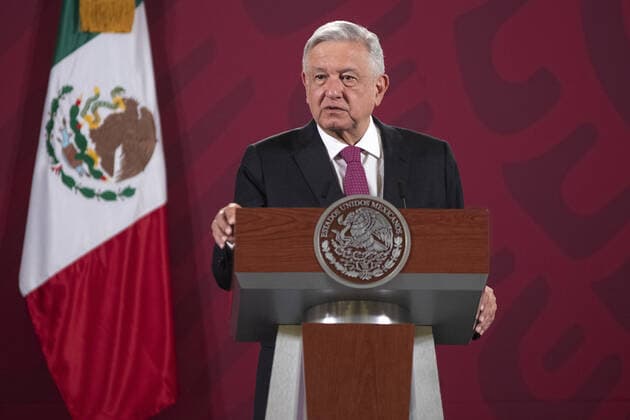 (200702) -- MEXICO CITY, July 2, 2020 -- Mexican President Andres Manuel Lopez Obrador speaks during a press conference in Mexico City, Mexico, July 1, 2020. The U.S.-Mexico-Canada Agreement (USMCA) officially entered into force on Wednesday, replacing the 26-year-old North American Free Trade Agreement (NAFTA). (Str Xinhua) MEXICO-MEXICO CITY-USMCA-ENTER INTO FORCE XinxYuewei 