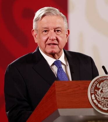 Mexican President Andres Manuel Lopez Obrador speaks during a press conference at the National Palace in Mexico City, mexico 7 July 2020. Lopez Obrador informed that he tested negative for COVID-19, a requirement to travel to Washington to meet his counterpart Donald Trump. Lopez Obrador press conference !ACHTUNG: NUR REDAKTIONELLE NUTZUNG!  Copyright: xJorgexNúnezx AME1248 20200707-637297326893120392