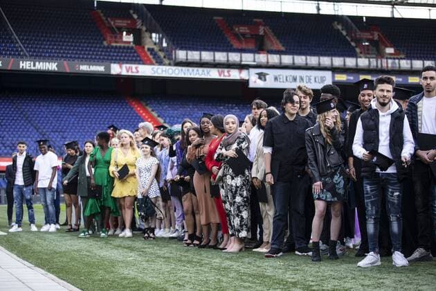 ROTTERDAM Pupils receive their diploma in De Kuip Due to the measures surrounding the coronavirus, the graduation ceremony of Het Lyceum Rotterdam will take place in an adapted manner ANP PIETER STAM DE JONGE.  Copyright: xHollandsexHoogtex xxANPx x416831327x