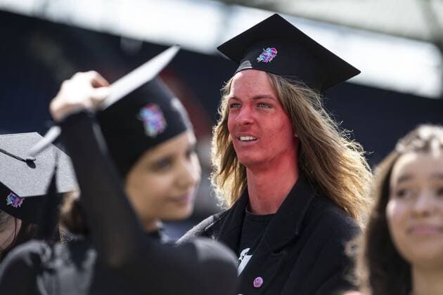 ROTTERDAM Pupils receive their diploma in De Kuip Due to the measures surrounding the coronavirus, the graduation ceremony of Het Lyceum Rotterdam will take place in an adapted manner ANP PIETER STAM DE JONGE.  Copyright: xHollandsexHoogtex xxANPx x416831338x
