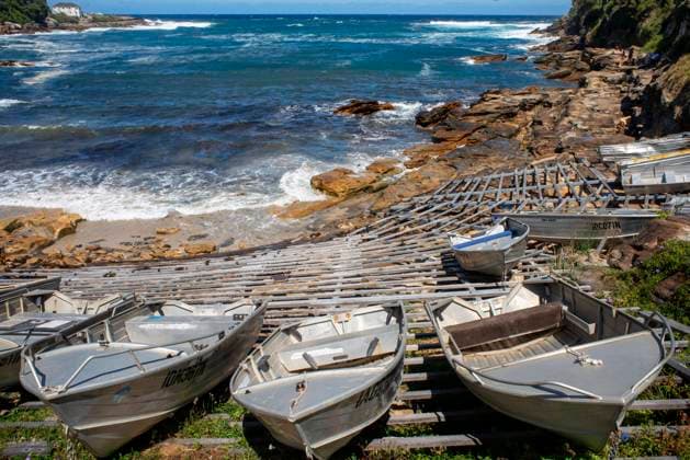 The Bondi beach to Coogee walk is a coastal walk in Sydney New South Wales, Australia. Boats in Gordons Bay. Sydney New South Wales Australia Copyright: xSergixReboredox SRE-068-EJ3888
