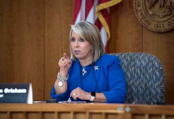 July 9, 2020, USA: Governor Michelle Lujan Grisham gives her weekly update on the COVID-19 outbreak in New Mexico and the state effort to control it. The news conference is being held at the Roundhouse in Santa Fe, Thursday July 9, 2020. USA - ZUMAab1_ 20200709_zaf_ab1_010 Copyright: xEddiexMoorex