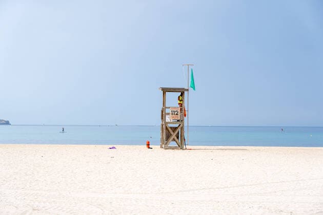 Empty beach at Playa de Palma during high season 2020 Empty beach at Playa de Palma during high season 2020, Mallorca Belearen Spain Playa de Palma