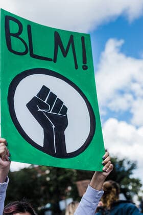 Peaceful Demonstration in Rural Small Town, California BLM Protest Nevada City, CA, United States CR_LEVO200628-427477-01 ,model released, Symbolfoto