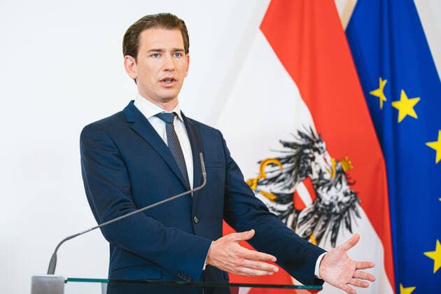 Vienna 21 07 2020, Federal Chancellery, Vienna, AUT, Federal Government, Press conference Coronavirus compulsory masks Further measures against spreading with Federal Chancellor Kurz, Vice Cha  EP_sro