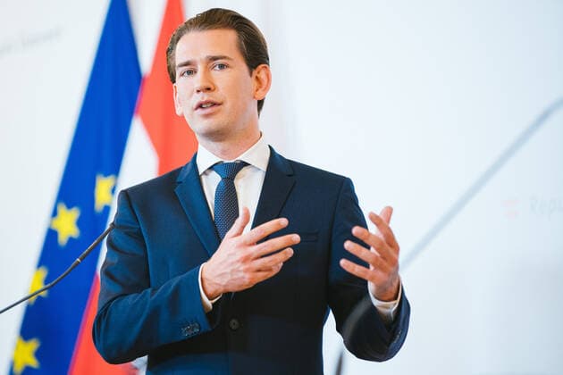 Vienna 21 07 2020, Federal Chancellery, Vienna, AUT, Federal Government, Press conference Coronavirus compulsory masks Further measures against spreading with Federal Chancellor Kurz, Vice Cha  EP_sro
