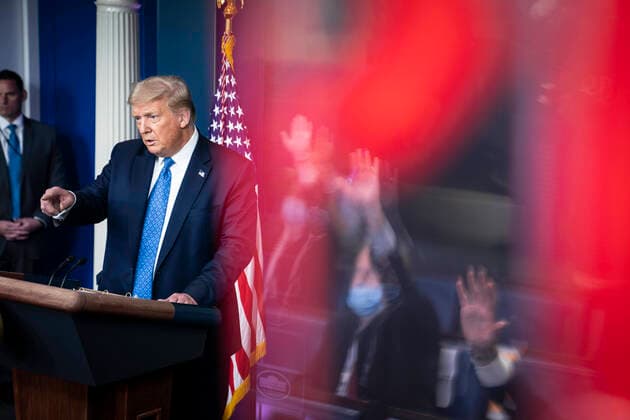 News Bilder des Tages July 22, 2020, Washington, District of Columbia, USA: United States President Donald J. Trump speaks during a news conference at the White House in Washington, D.C., U.S., on Wednesday, July 22, 2020. President Trump addressed the coronavirus pandemic, the 2020 presidential election and a new anti-crime initiative called Operation Legend Washington USA - ZUMAs152 20200722_zaa_s152_183 Copyright: xSarahxSilbigerx