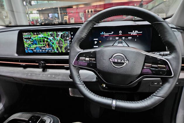 Nissan Motors new electric crossover SUV Ariya is displayed at the gallery of Nissan Motors global headquarters in Yokohama, Kanagawa-Prefecture, Japan on July 18, 2020.  (141329837)