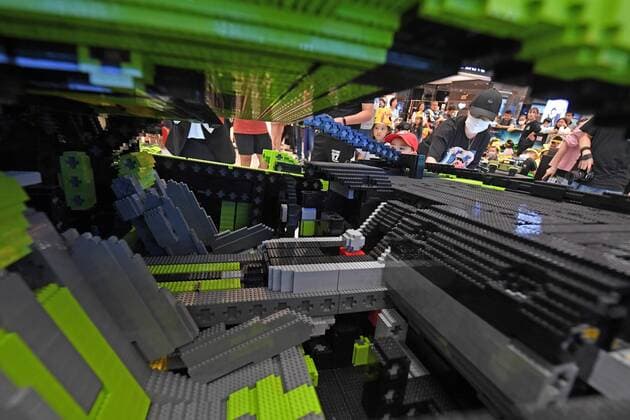 LANZHOU, CHINA - JULY 28: A model of a Lamborghini Sian FKP 37 sports car, which is made of 274,396 Lego blocks and weighs about 660 kilograms, is on display at Lanzhou Center on July 28, 2020 in Lanzhou, Gansu Province of China.  Copyright: xVCGx CFP111293092372