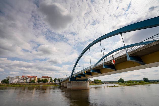 The city bridge over the Oder connects Frankfurt Oder and the Polish city Slubice Photo Photo Volker Hohlfeld City bridge
