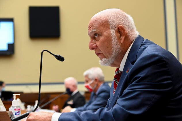 July 31, 2020, Washington, District of Columbia, USA: Robert Redfield, director of the Centers for Disease Control and Prevention (CDC), speaks during a House Select Subcommittee on the Coronavirus Crisis hearing in Washington, D.C., U.S., on Friday, July 31, 2020. Trump administration officials are set to defend the federal government s response to the coronavirus crisis at the hearing hosted by a House panel calling for a national plan to contain the virus Washington USA - ZUMAs152 20200731_zaa_s152_026 Copyright: xErinxScottx