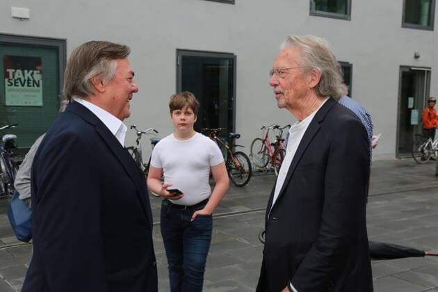 Awarding of the State Prize for European Literature Salzburg, Mozartheum, 03 08 2020 Drago JANCAR, Peter HANDKE