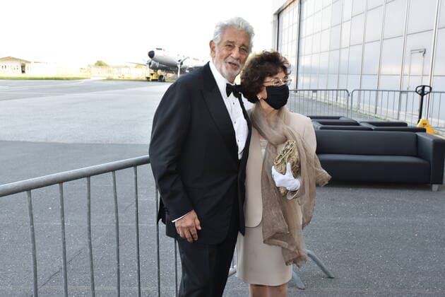 Placido Domingo, wife Martha, Austrian Music Theatre Prize, Gala, Terminal 2, Salzburg 2020,