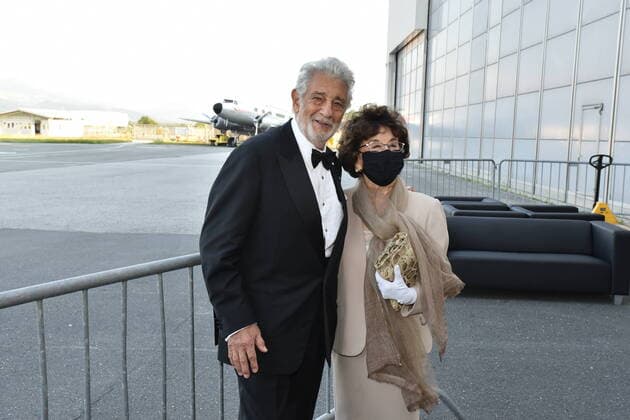 Placido Domingo, wife Martha, Austrian Music Theatre Prize, Gala, Terminal 2, Salzburg 2020,