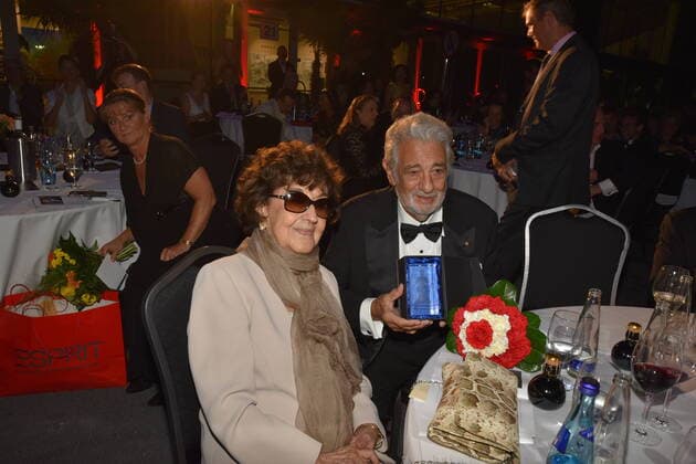 Placido Domingo, wife Martha, Prize, Austrian Music Theatre Prize, Gala, Terminal 2, Salzburg 2020,