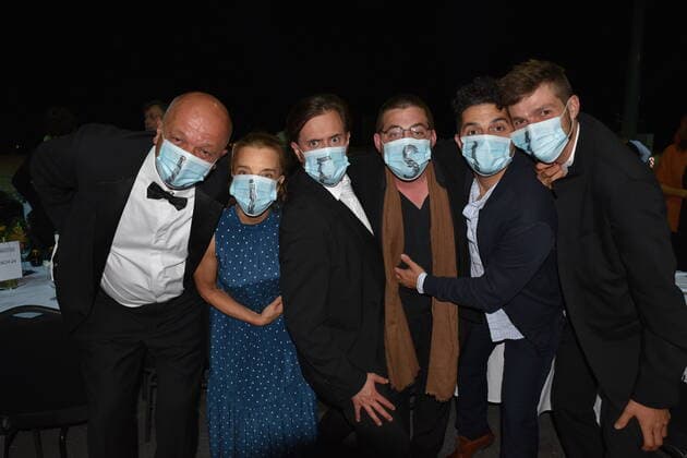 Isabel von Karajan with crew, Best Premiere, Stillhang, Festspiele Erl, Austrian Music Theatre Award, Gala, Terminal 2, Salzburg 2020,