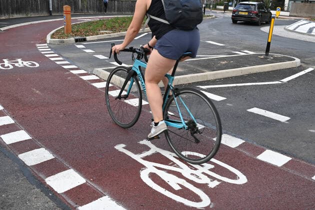This is the UK s first Dutch-style roundabout in Cambridge near Addenbrooke s Hospital that gives priority to bicycles. Cambridgeshire County Council s Â£2.3million project gives cyclists an outer ring on the roundabout, with cycle crossings over each of the four approach roads in a contrasting red surface, and motorists must give way to pedestrians and cyclists when joining and leaving the roundabout. Where: Cambridge, United Kingdom When: 06 Aug 2020 Credit: Nils Jorgensen Cover Images Copyright: xx 40765150 EDITORIAL USE ONLY. NOT FOR USE BY NEWSPAPERS BASED IN THE UK.