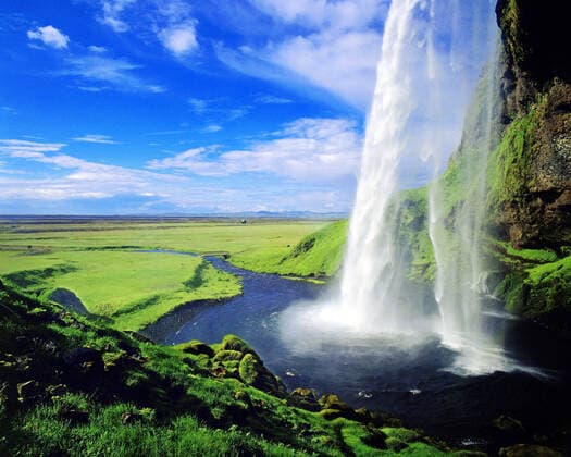 Creative Highlights World Seljalandsfoss waterfall, south-west Iceland. McPPAT *** Seljalandsfoss waterfall, south west Iceland McPPAT McPPAT
