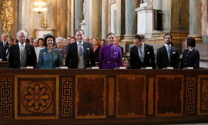 King Carl XVI Gustaf, queen Silvia, Christopher O Neill, crown princess Victoria, princess Estelle, prince Daniel, prince Carl Philip, princess Sofia Te Deum Thanksgiving service in the Royal Chapel at the Royal Palace, Stockholm, in connection with the birth of princess Madeleine s and Christopher O Neill s daughter, princess Adrienne, Royal Palace, Stockholm, 2018-03-12 (c) Johan Jeppsson IBL Bildbyra Te Deum med anledning av H.K.H. Prinsessan Madeleines nedkomst, Slottskyrkan, Kungliga slottet, Stockholm, 2018-03-12 Stockholm Sverige kungahus Sverige x2551x  Copyright: xJohanxJeppsson TTx Te Deum Thanksgiving service in the Royal Chapel at the Royal Pa