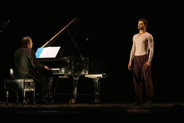 ODESA, UKRAINE - AUGUST 10, 2020 - People s Artist of Ukraine, organiser of the Odessa Classics Festival Alexey Botvinov (L) plays the piano during the performance of the Yen Han Ballet Company Zurich on the stage of the Odesa National Academic Opera and Ballet Theatre as part of the opening of the Odessa Classics 2020 International Music Festival, Odesa, southern Ukraine. Opening of Odessa Classics 2020 Festival  Copyright: xYuliixZozuliax