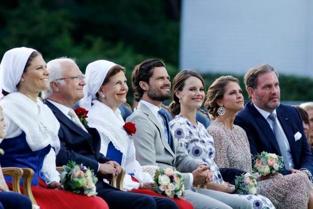 Crown princess Victoria, king Carl XVI Gustaf, queen Silvia, prince Carl Philip, princess Sofia, princess Madeleine, Christopher O Neill Crown princess Victorias 40th birthday, Borgholm, Öland, 2017-07-14 Patrik C Österberg IBL Kronprinsessan Victorias 40-arsdag, Borgholm, Öland, 2017-07-14 *** Local Caption *** 07082478 Borgholm Sverige kungahus Sverige x2857x  Copyright: xPatrikxCxÖsterberg TTx Crown princess Victorias 40th birthday, Borgholm, Öland, 2017-0