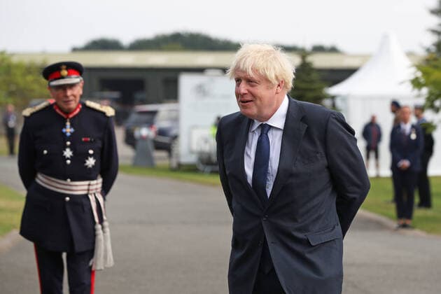 . 15 08 2020. Staffordshire, United Kingdom. UK Prime Minister Boris Johnson at a national service of remembrance marking the 75th anniversary of VJ Day at the National Memorial Arboretum in Staffordshire, United Kingdom.  xPoolx xi-Imagesx IIM-21524-0012