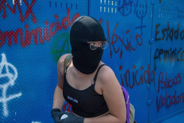 Around 200 women take part in a demonstration on Reforma Avenue in Mexico City to protest against gender violence and demand justice for the murder of the IPN student Maria de Jesus Jaimes Zamudio who was a victim of femicide Where: Mexico City, Mexico When: 16 Aug 2020 Credit: Eyepix Cover Images **EDITORIAL USE ONLY** Copyright: xNadyaxMurillox 40786110 EDITORIAL USE ONLY. NOT FOR USE BY NEWSPAPERS BASED IN THE UK.