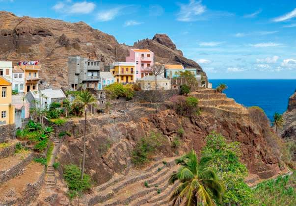 Small iconic mountain village Fontainhas in the mountains of Island Santo Antao, Cape Verde in the equatorial atlantic. April ÂMartinZwick REDA&CO 1028_14_MZW11035