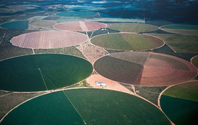 IMAGO Nature: Unsere Erde, Klimawandel, Baumwolle Bewässerte Soja-, Mais-, Baumwoll- und Kaffeeplantagen im westlichen Bundesstaat Bahia, Brasilien, Südamerika *** Irrigated soybean, corn, cotton and coffee plantations in the western state of Bahia, Brazil, South America Copyright: imageBROKER/DiegoxLezama ibxdlo05829558.jpg