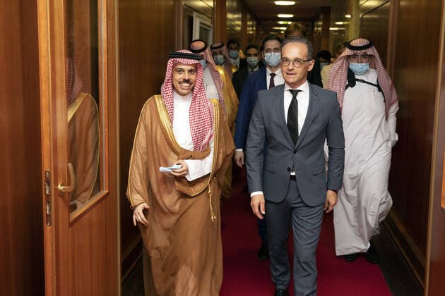 Bilder des Jahres 2020, News 08 August News Themen der Woche KW34 News Bilder des Tages Bundesaussenminister Heiko Maas, SPD, trifft den Aussenminister von Saudi-Arabien, Faisal bin Farhan Al Saud, im Auswaertigen Amt. 19.08.2020 Berlin Deutschland *** Federal Foreign Minister Heiko Maas, SPD, meets the Foreign Minister of Saudi Arabia, Faisal bin Farhan Al Saud, in the Foreign Office 19 08 2020 Berlin Germany Copyright: xThomasxKoehler photothek.dex