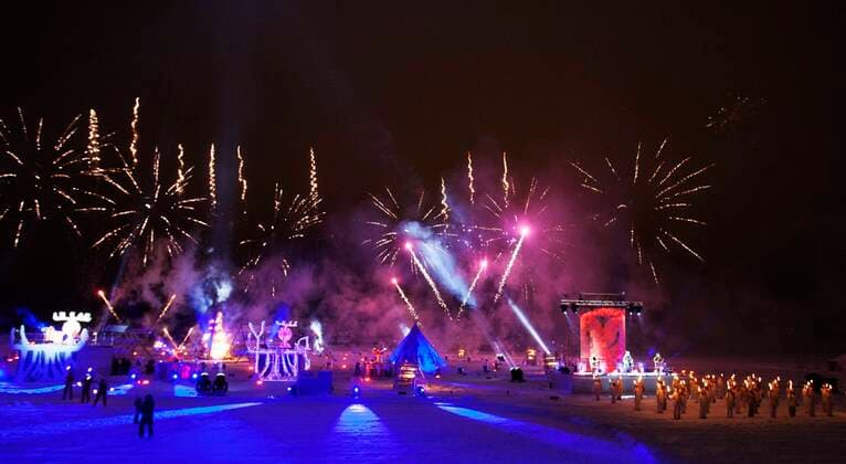 UMEÃÖ 2014-02-01 The official opening ceremony for Umea 2014 European Capital of Culture by the river in Umea, Sweden on Saturday February 1, 2014. Umea has been designated by the European Union as one of two 2014 European Capitals of Culture along with the Latvian capital Riga. Umea Sweden x10740x  Copyright: xAnnaKarinxDruggex UMEA 2014